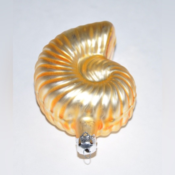 Early Christopher Radko 1988 “Medium Nautilus” Glass Christmas Ornament Yellow - Picture 4 of 4